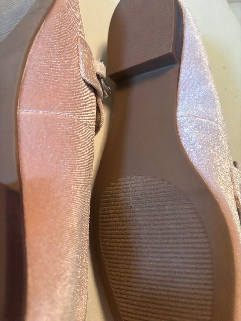 Steve Madden Pink Velvet Loafers with Crystal Chain Detail - Picture 4 of 9